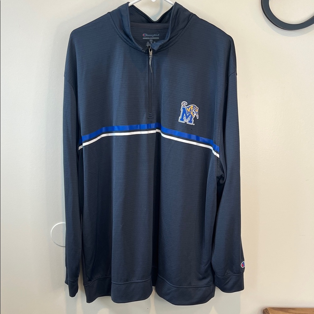 Champion University of mephis Tigers Men's Quarter Zip-Up Light Pull Over